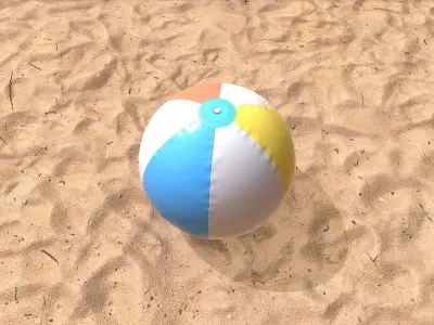 Beach Ball Low-poly 3D model