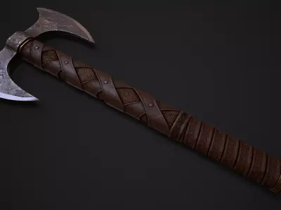Old Norse Axe - Brooir Hata Low-poly 3D model