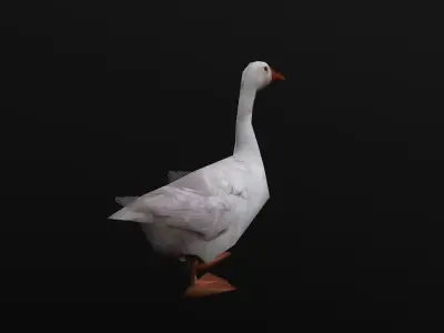 low-poly animated duck Low-poly 3D model