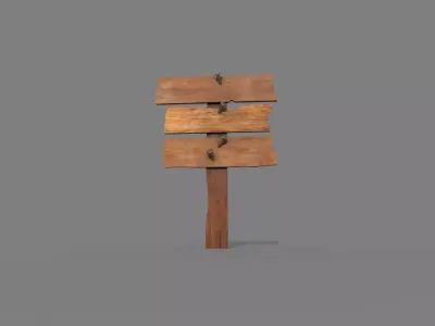 Wood Sing Low-poly 3D model
