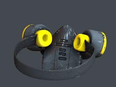 Gas mask helmet 3d model scifi Low-poly Low-poly 3D model Low-poly 3D model 20