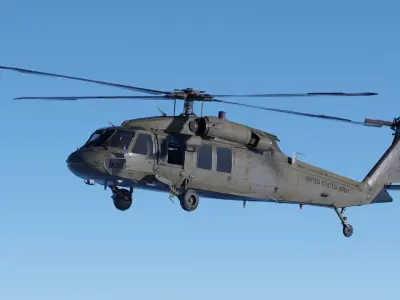 UH-60 Blackhawk Fully-Rigged Animated Game Ready 2 Skins Low-poly 3D model