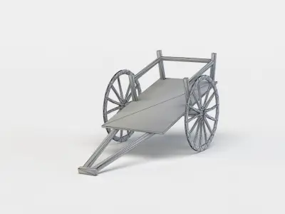 Hay wagon Low-poly 3D model purchase