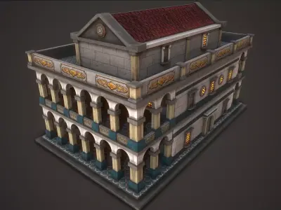 Roman Philosopher Academy Low-poly 3D model