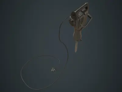 Jackhammer 1B Low-poly 3D model