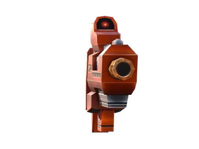 LowPoly Sci-Fi Cartoon Assault Rifle Future Low-poly 3D model 5