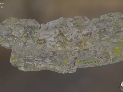 realistic rock mantle  Low-poly 3D model