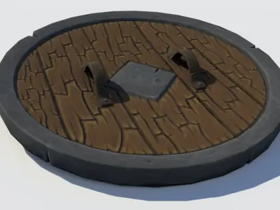 Handpainted Fantasy Shield Low-poly 3D model