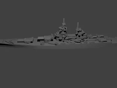 French Richelieu Class Battleship 3D print model