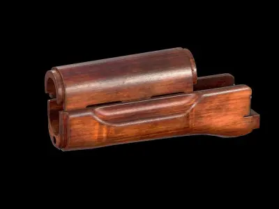 AK - Handguard - AK74 Wood Std Low-poly 3D model