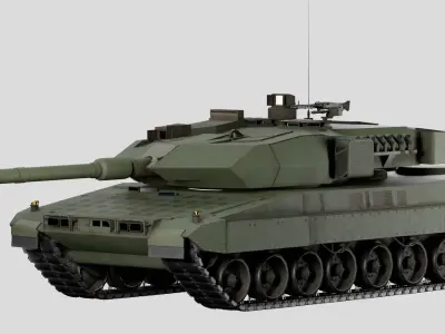 Lowpoly Leopard 2A7 German Main Battle Tank Low-poly 3D model
