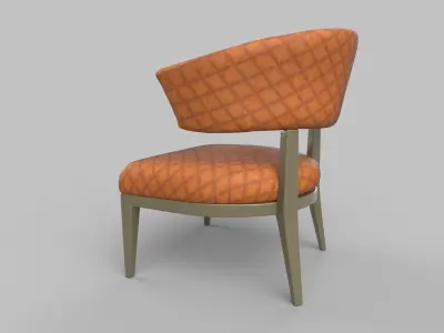 chair orange upholstered 3D model