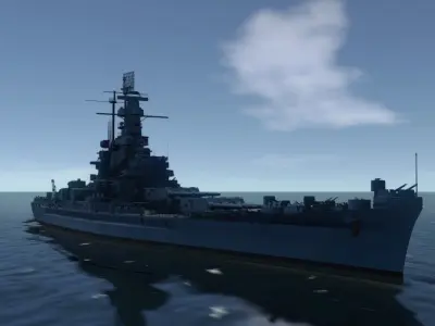 USS Massachusetts BATTLESHIP 3D MODEL 3D model