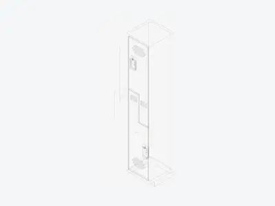 Locker - Plastic - Locka - Classic Extra - 2 Person Z Low-poly 3D model