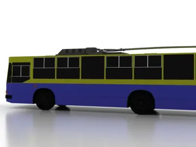 Trolleybus JUMZ-T2M Low Low-poly 3D model