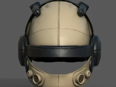 Helmet scifi military futuristic 3d model  Low-poly 3D model