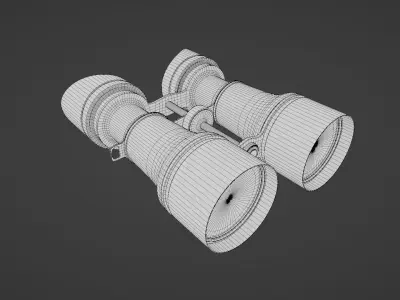 Vintage Brass Binoculars 4K 3D model