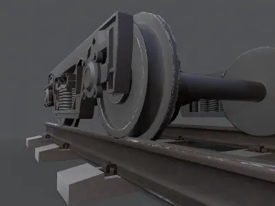 Train Bogie 18 Low-poly 3D model