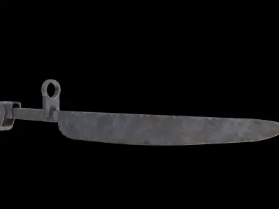 Old german improvised Ersatz Bayonet  Low-poly 3D model