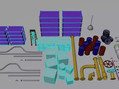 Industrial Pack Low-poly 3D model