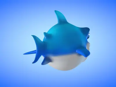 Shark cartoon 3D model buy