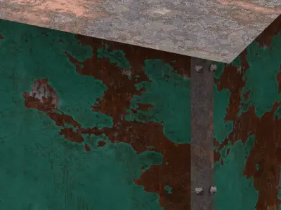 Old rusty metall garage 3D model