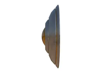 Medieval Silver and Gold Round Shield 3D model