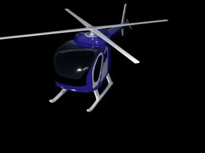 Helicopter flying in sky 3D model