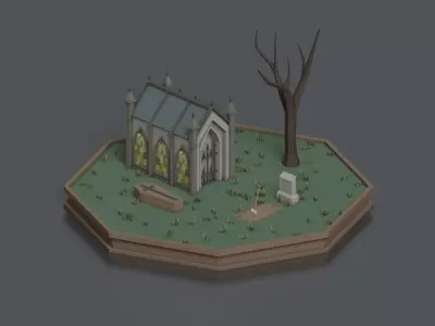 Free Demo of Low Poly Fantasy Scary Creepy Dark Halloween Free low-poly 3D model
