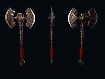 Dwarf ax Low-poly 3D model
