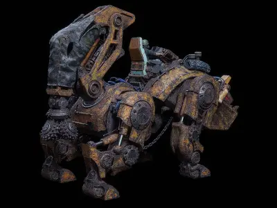 Dog robot K700 Low-poly 3D model