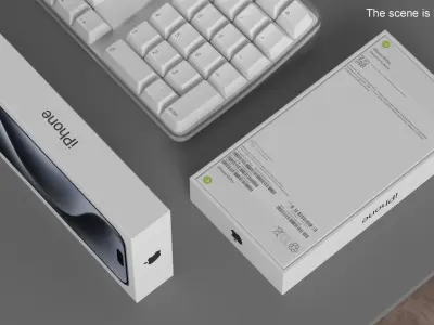 Apple iPhone 15 Pro Black Titanium Box 3D model