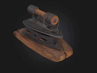 Antique Coal Iron  A Glimpse Into the Past of Household Tools 3D model