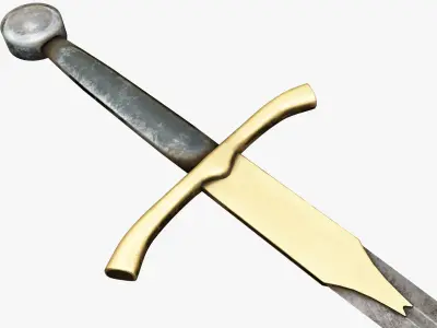 Medieval weapons Low-poly 3D model 4