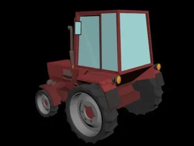 Tractor Low Poly Low-poly 3D model
