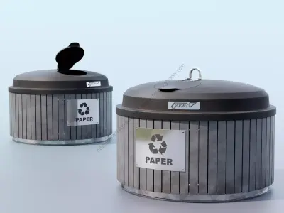 Paper Garbage Bin Free 3D model