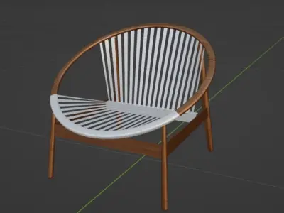 wooden modern chair Free 3D model
