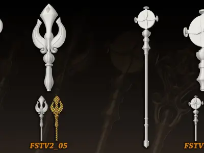20 King Scepter 3D Model  Basemesh vol 2 Low-poly 3D model