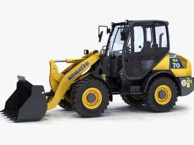 Komatsu WA70-7 Wheel Loader Rigged 3D model