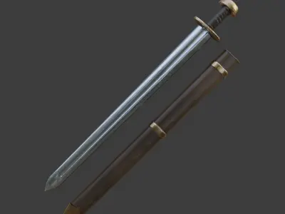 Viking Sword Low-poly 3D model