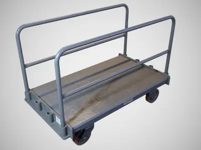 Warehouse Push Cart - Game ready prop Low-poly 3D model