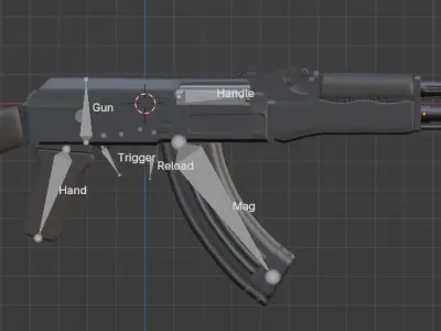 Gun AK Free 3D model
