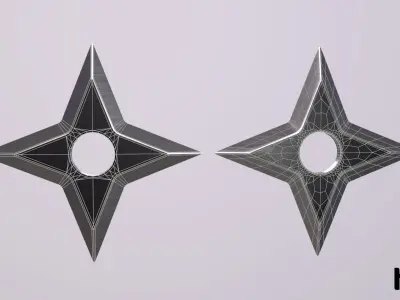 Shuriken Ninja Star Low-poly 3D model