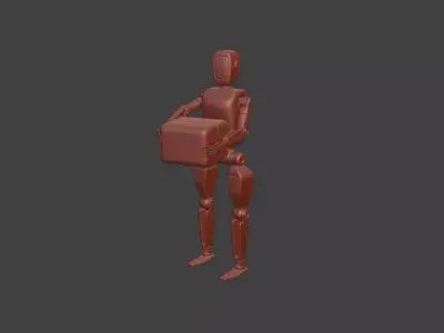 Robots In Manufacturing Facilities And Warehouses 3D Icon Set 3D model