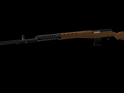 SVT-40 Rifle Free 3D model