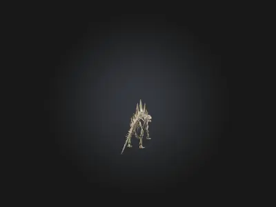 Realistic Stegosaurus Skeleton Model Low-poly 3D model