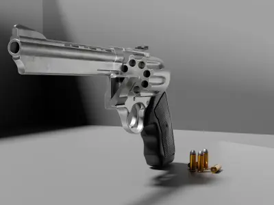 Highly detailed revolver 1 3D model