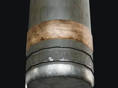 Large Artillery Shell with textures Free low-poly 3D model