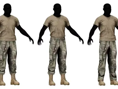 ARMY COMBAT UNIFORM Low-poly 3D model