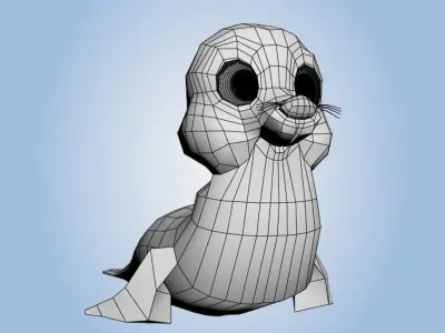 Cartoon Seal 3D model purchase